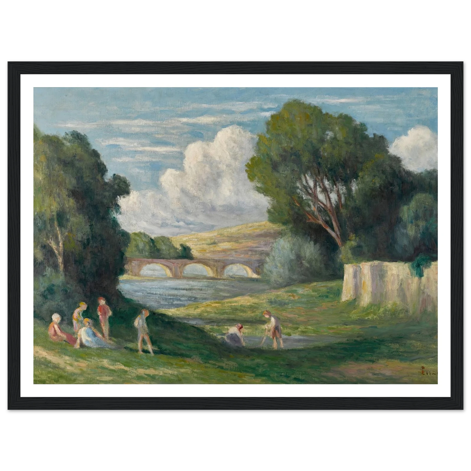 Rolleboise, baigneurs près du bras de Seine (1930) Art Print | Maximilien Luce-Quipham Collections