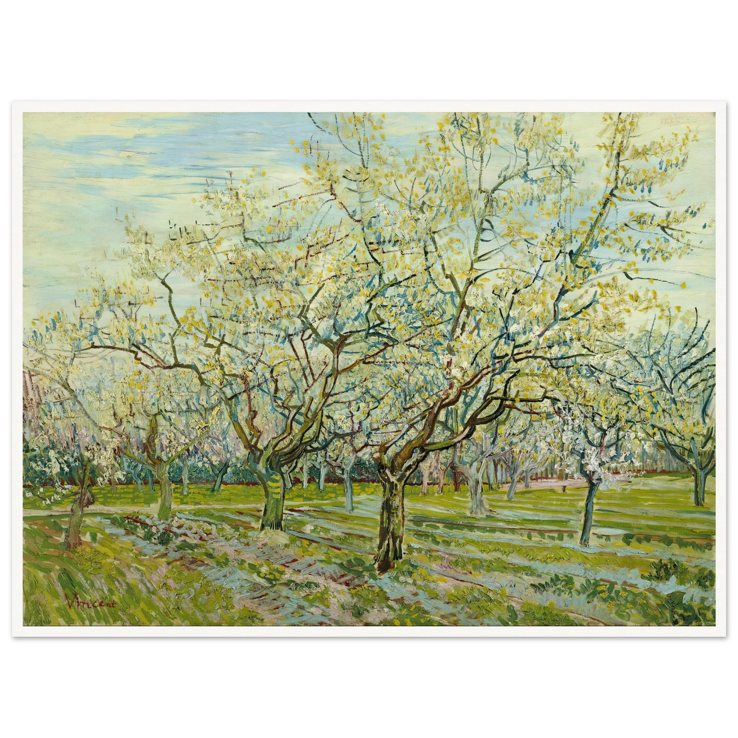 The white orchard (1888) Art Print | Vincent van Gogh-Quipham Collections