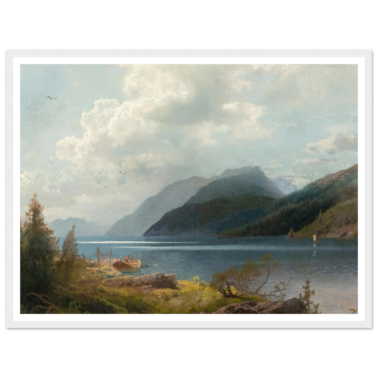 Mountain Lake, Sagne Fjord, Norway Art Print | Hermann Ottomar Herzog-Quipham Collections