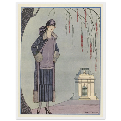 Le Belvédère ; Robe-Manteau, de Worth (1924) Art Print | George Barbier-Quipham Collections