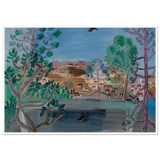 Le réservoir à Golfe-Juan, à l’oiseau (1927) Art Print | Raoul Dufy-Quipham Collections