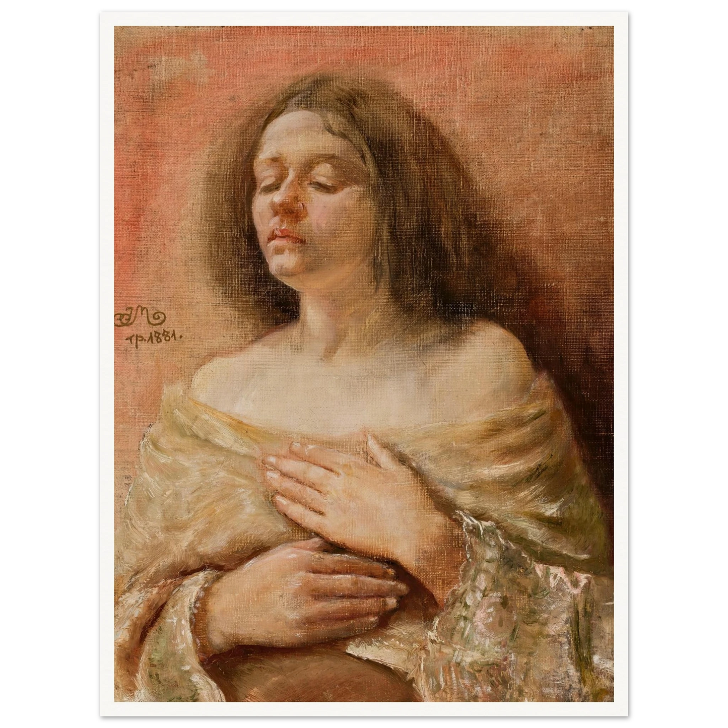 Portrait study of a woman (1881) Art Print | Jan Matejko-Quipham Collections