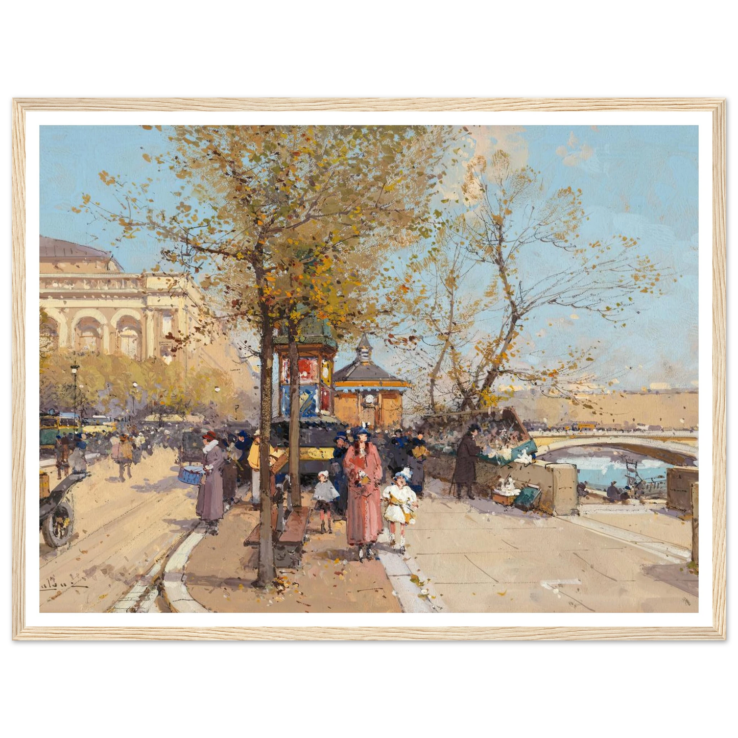 A stroll by the Seine Art Print | Eugene Galien Laloue-Quipham Collections