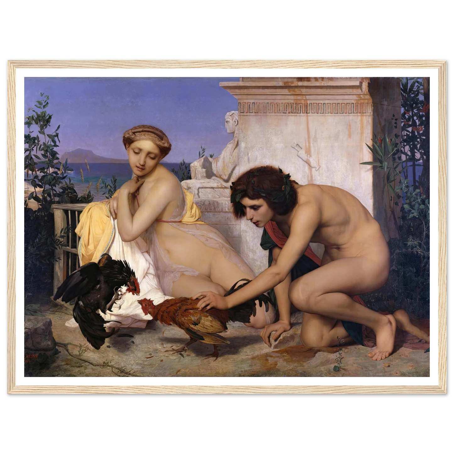 Young Greeks Attending a Cock Fight (1846) Art Print | Jean Leon Gerome-Quipham Collections