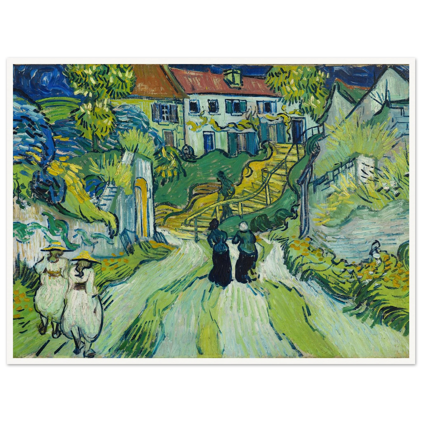 Stairway at Auvers (1890) Art Print | Vincent van Gogh-Quipham Collections