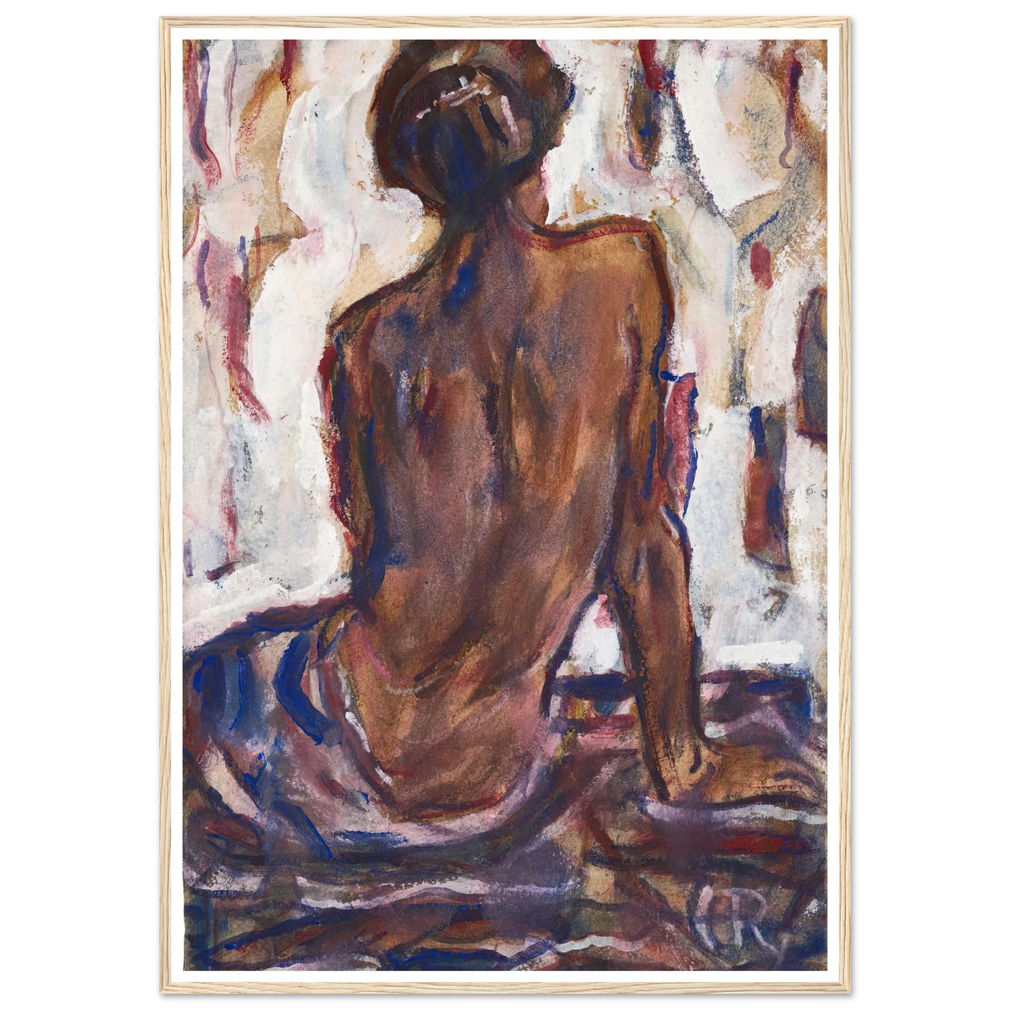 Female nude, seen from behind. Art Print | Christian Rohlfs-Quipham Collections