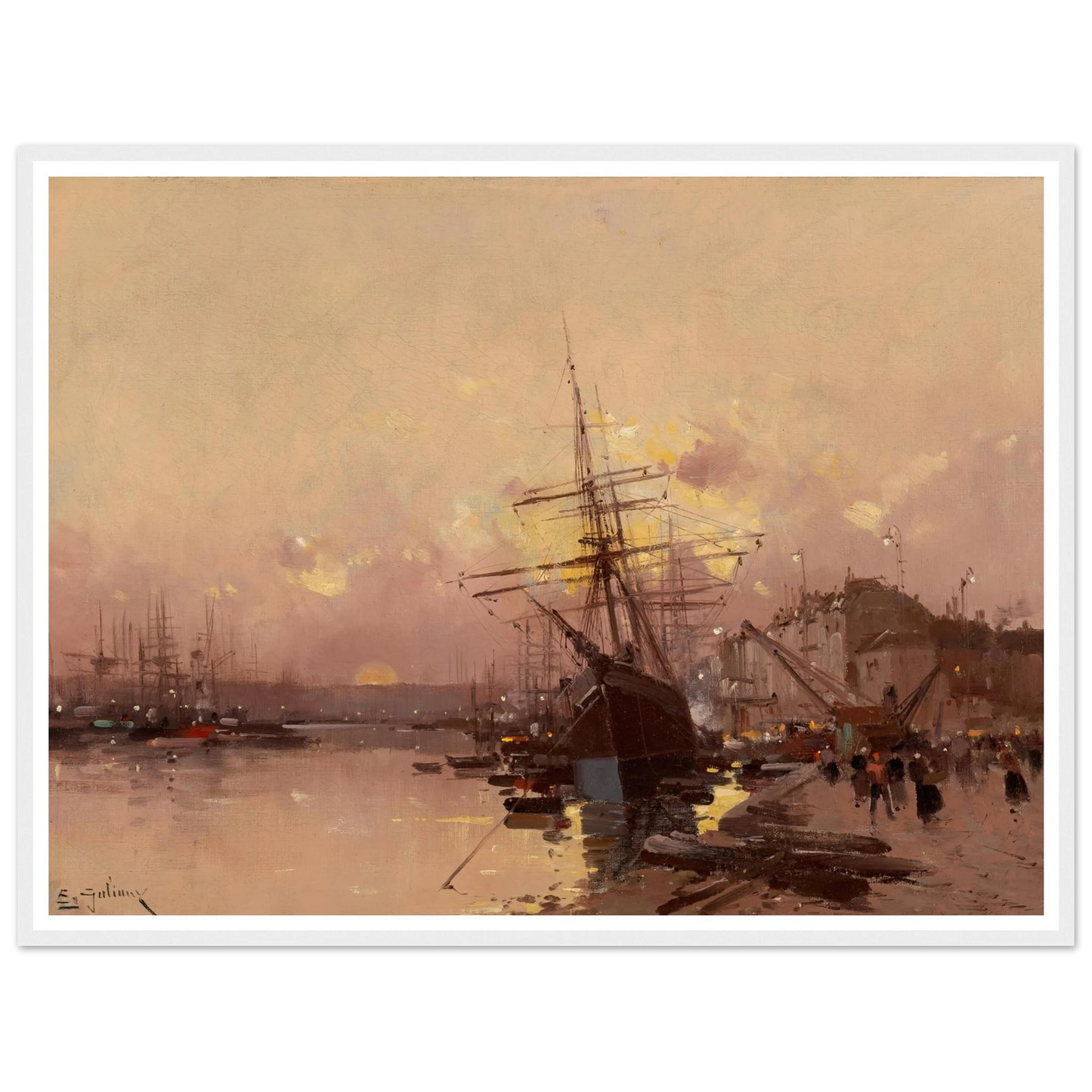 Port Breton au crépuscule Art Print | Eugene Galien Laloue-Quipham Collections