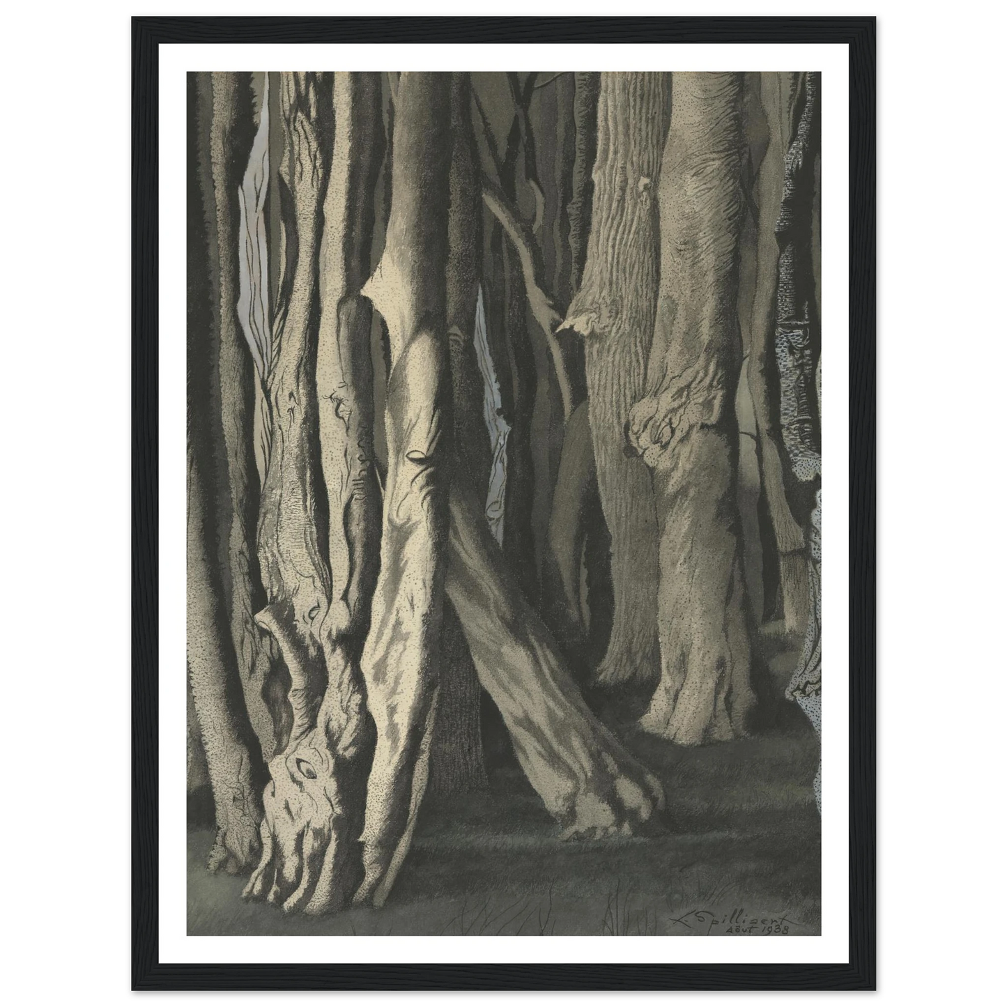 Bomen (Knoestige boomstammen) (1938) Art Print | Leon Spilliaert-Quipham Collections