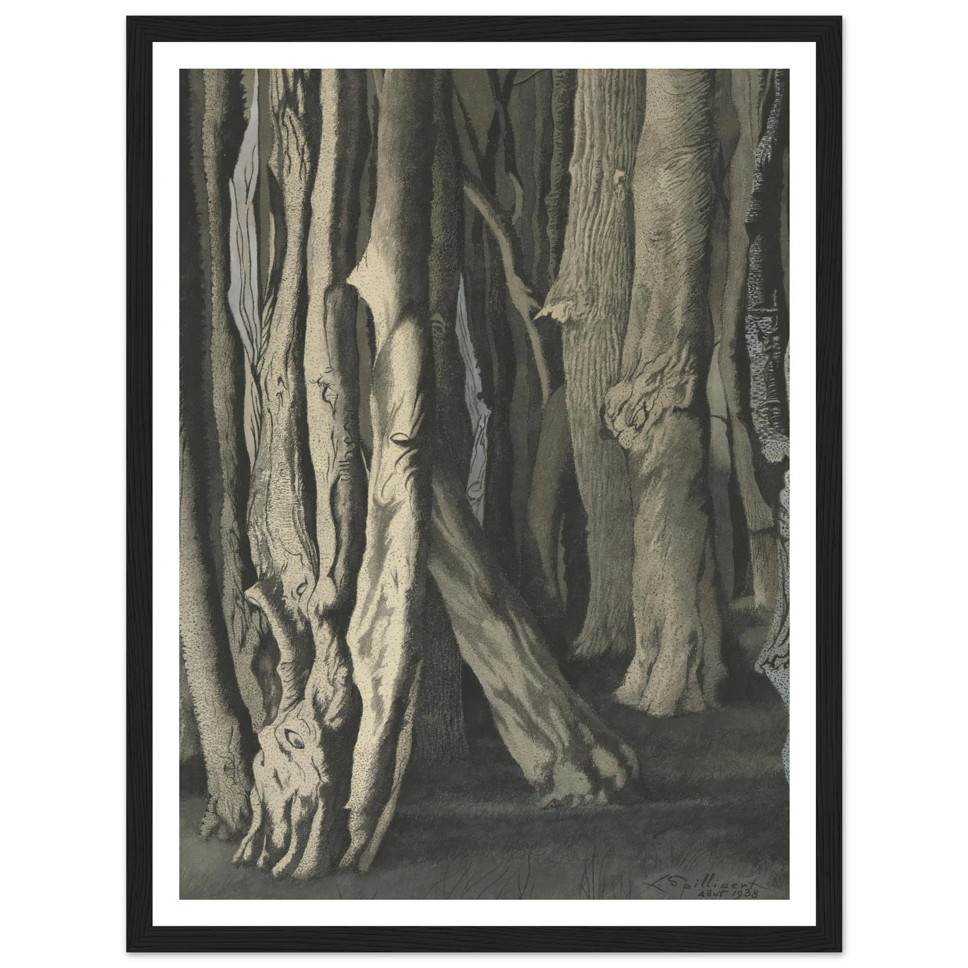 Bomen (Knoestige boomstammen) (1938) Art Print | Leon Spilliaert-Quipham Collections