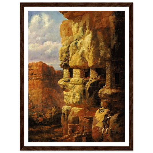 Cliff Houses On The Rio Mancos, Colorado (1875) Art Print | William Henry Holmes-Quipham Collections