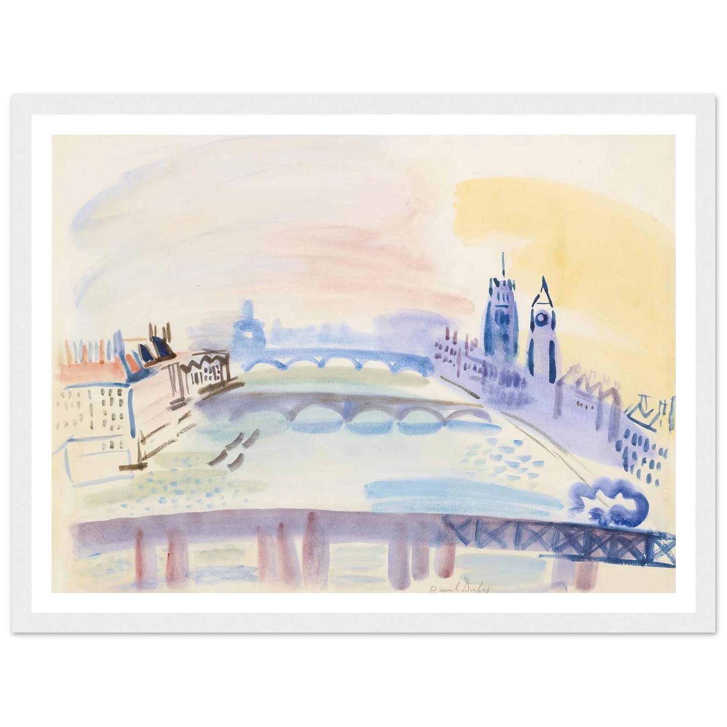 La Tamise, Londres (ca 1932) Art Print | Raoul Dufy-Quipham Collections