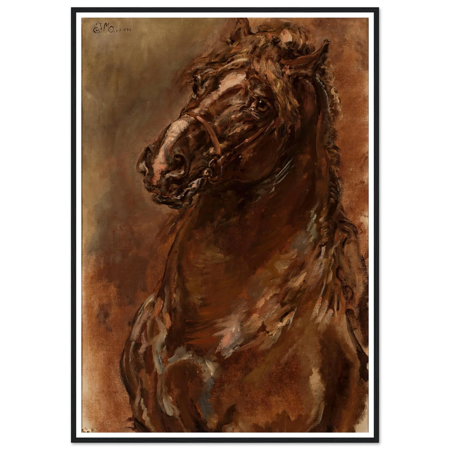Study of horse’s head for “The Maid of Orléans” (1886) Art Print | Jan Matejko-Quipham Collections