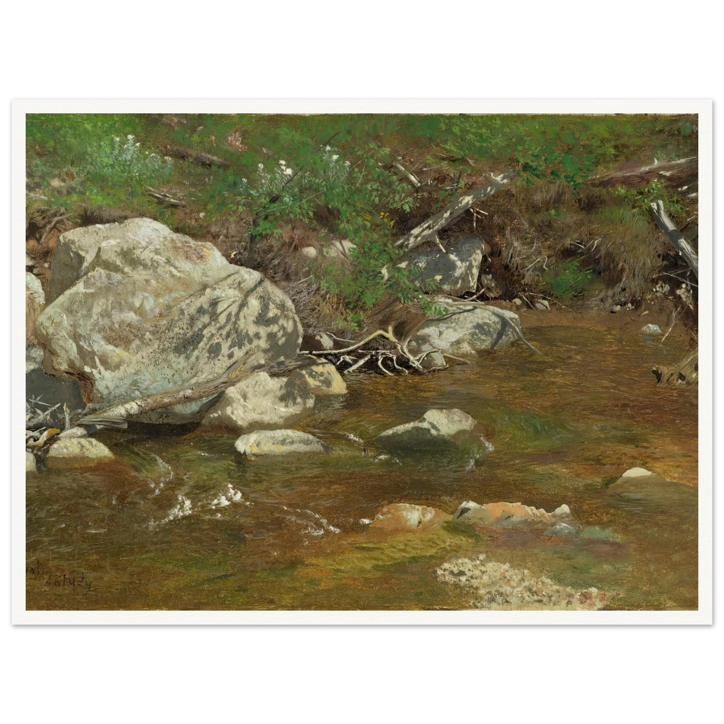 Mountain Brook; A Study (between ca. 1863 and 1869) Art Print | Alexander Helwig Wyant-Quipham Collections