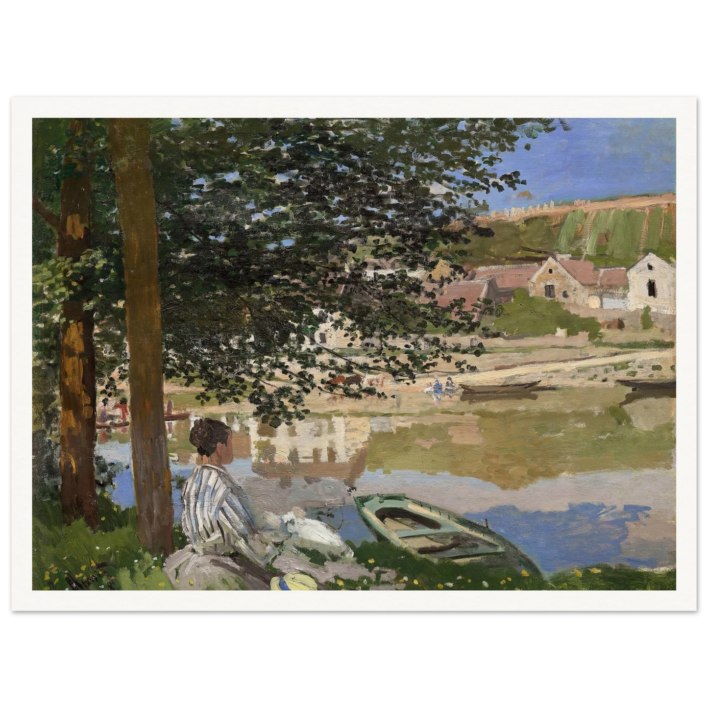 On the Bank of the Seine, Bennecourt (1868) Art Print | Claude Monet-Quipham Collections