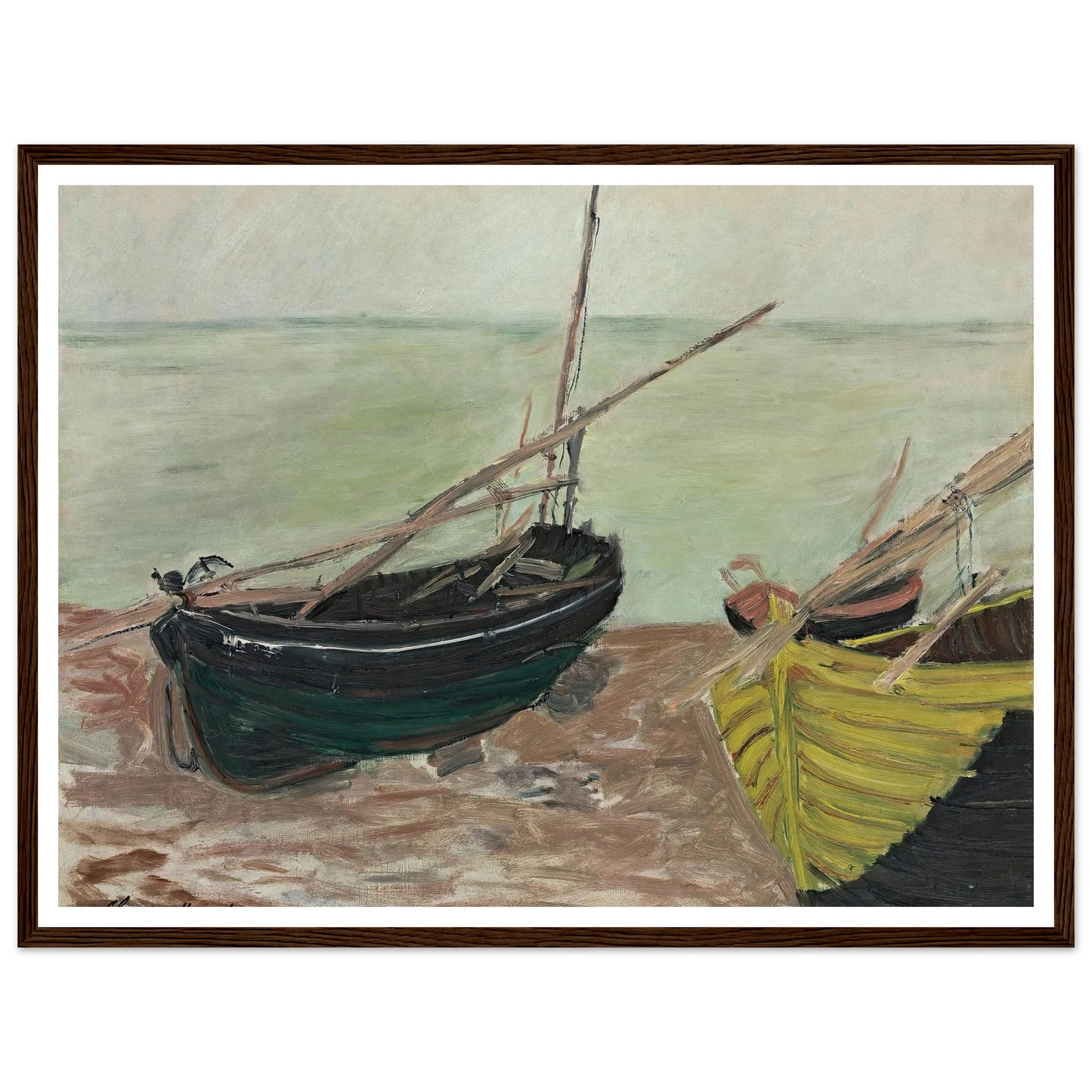 Étude de bateaux sur la plage d’Étretat (1885) Art Print | Claude Monet-Quipham Collections