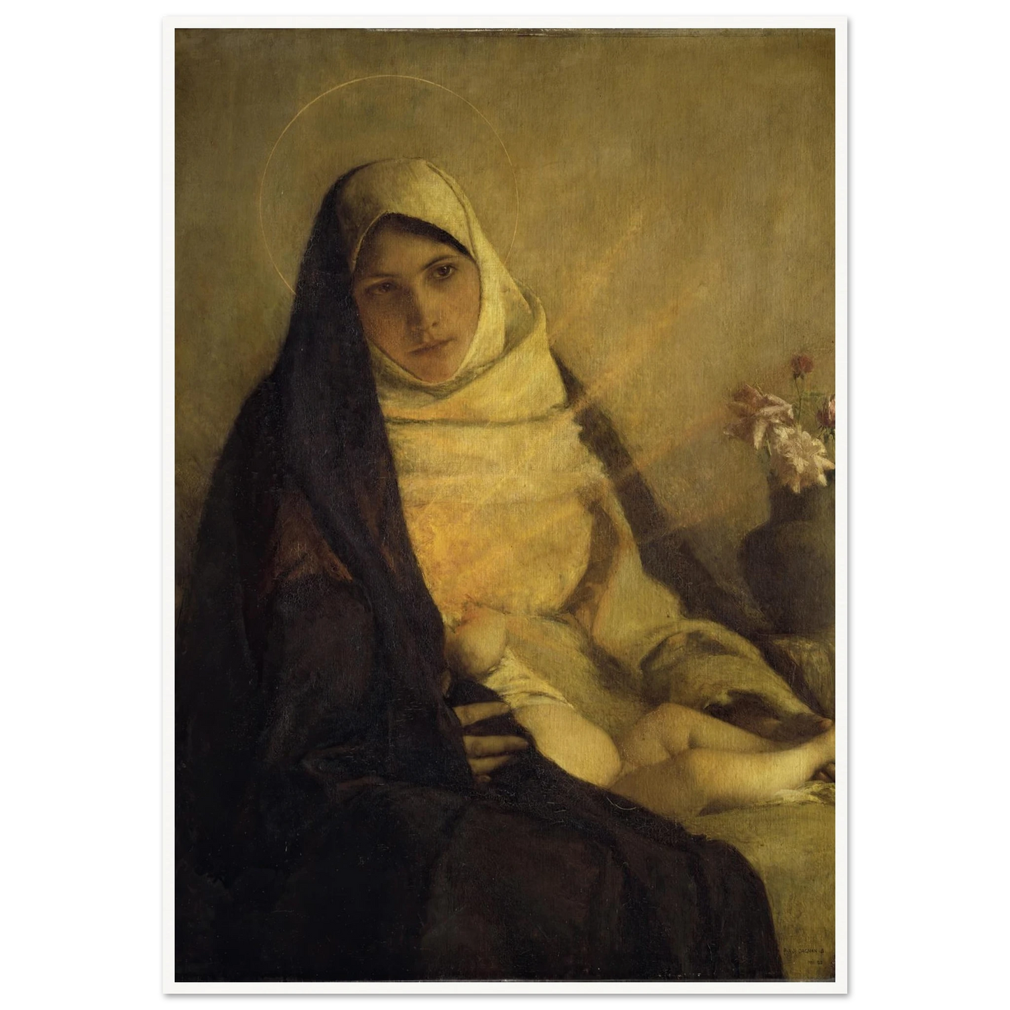 Madonna of the Rose (1885) Art Print | Pascal Adolphe Jean Dagnan Bouveret-Quipham Collections