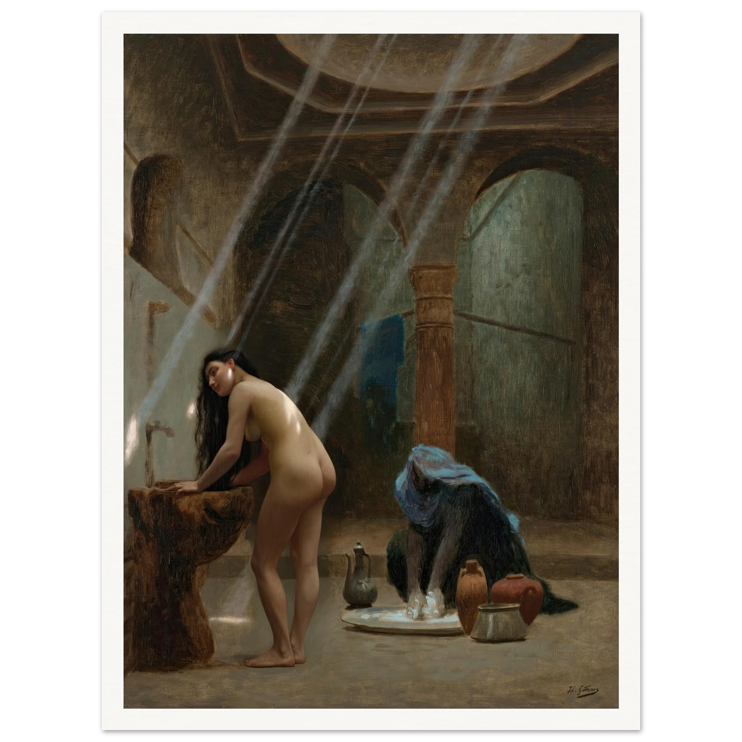 Un bain maure, ébauche (circa 1870s) Art Print | Jean Leon Gerome-Quipham Collections