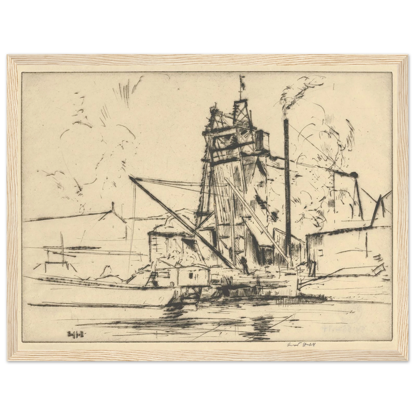 Bridgeport Docks (probably 1918) Art Print | Ernest Haskell-Quipham Collections