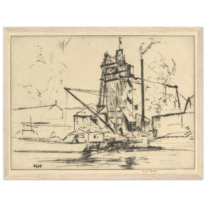 Bridgeport Docks (probably 1918) Art Print | Ernest Haskell-Quipham Collections