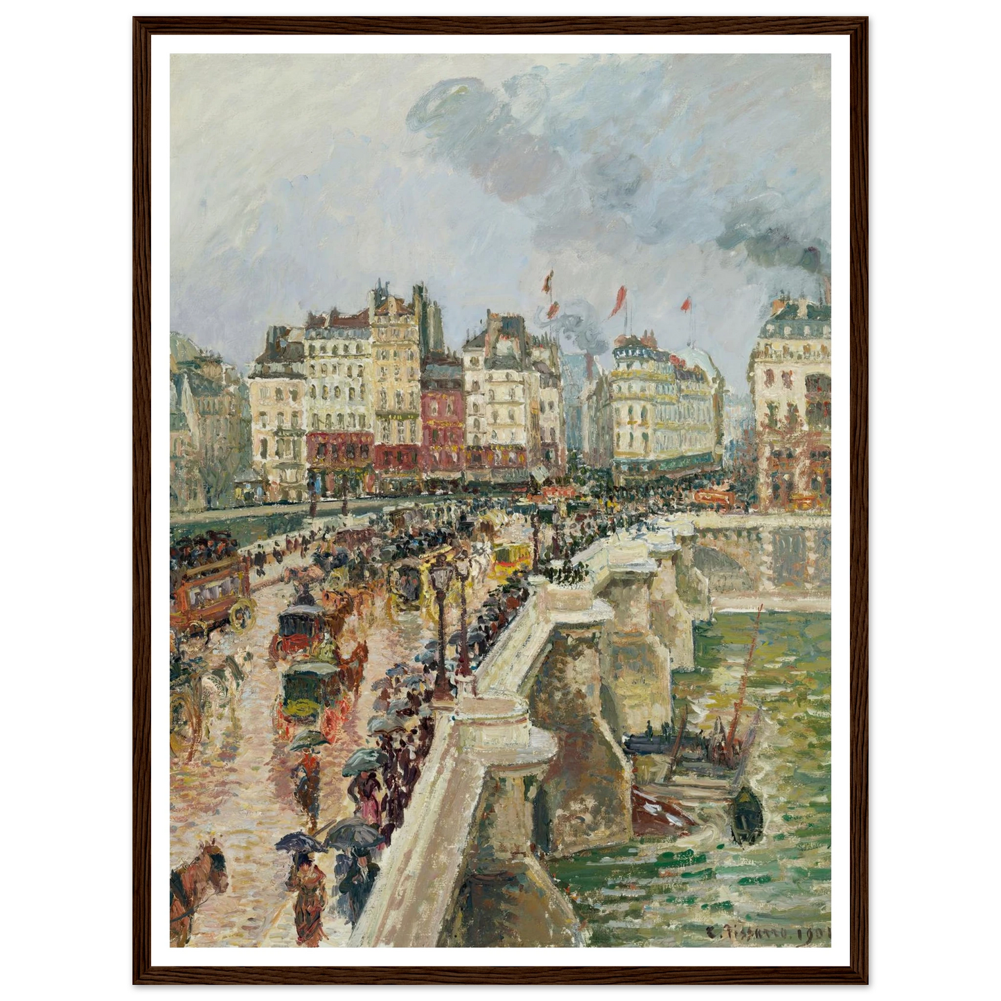 Le Pont-Neuf, après-midi de pluie (1901) Art Print | Camille Pissarro-Quipham Collections