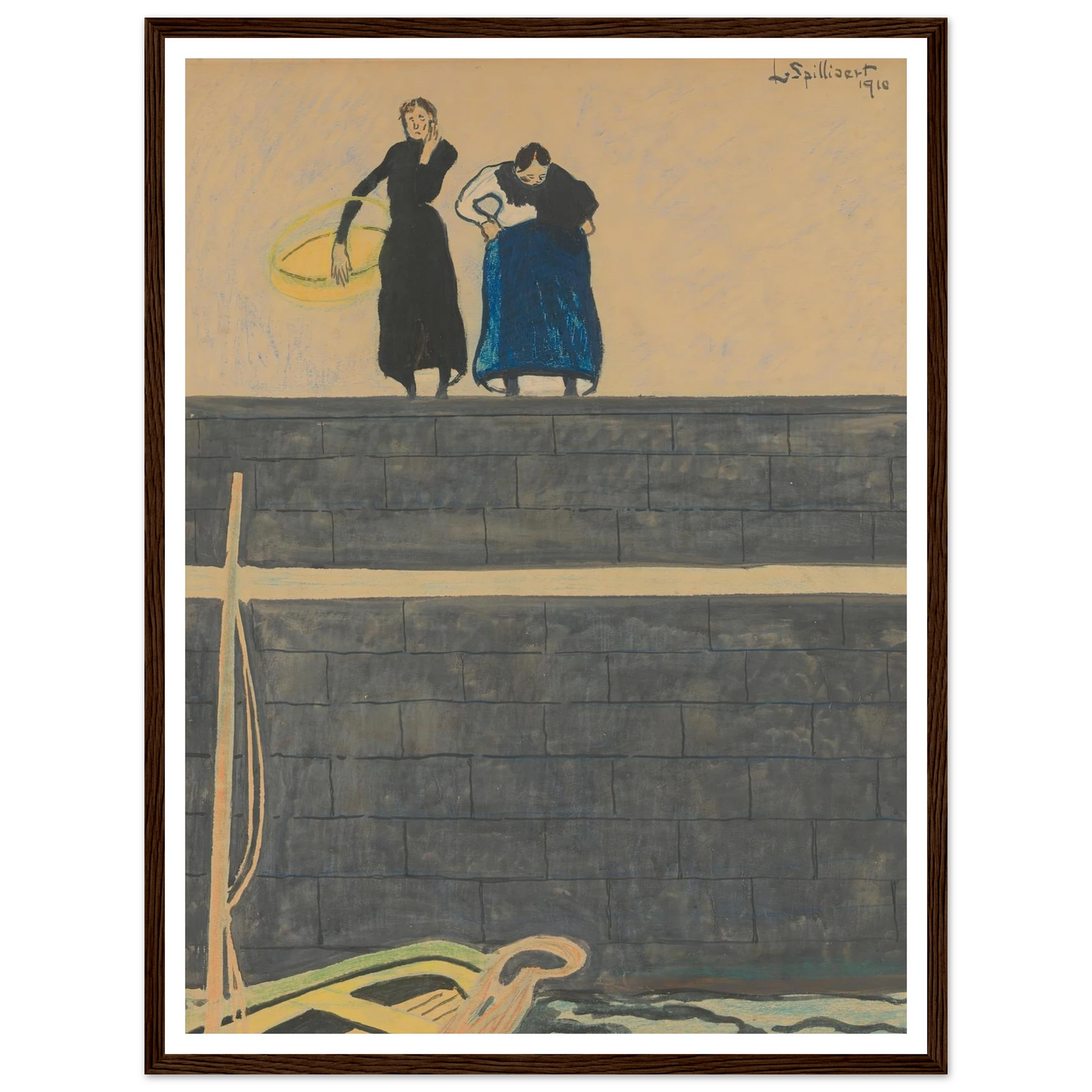 Vissersvrouwen op de kaai (1910) Art Print | Leon Spilliaert-Quipham Collections