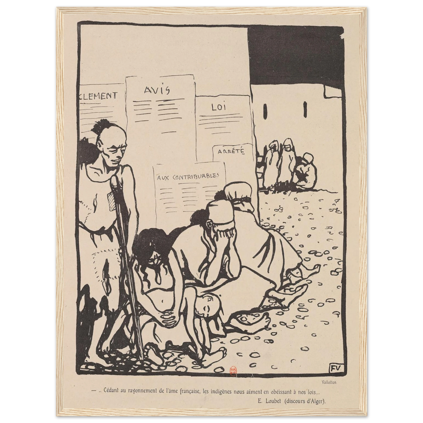 …Cedant au rayonnement de l’ame francaise,… Art Print | Felix Vallotton - Framed Poster - 30x40 cm / 12x16″ - Black frame