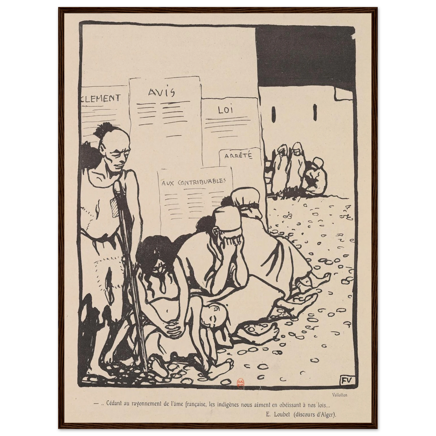 …Cedant au rayonnement de l’ame francaise,… Art Print | Felix Vallotton - Framed Poster - 30x40 cm / 12x16″ - Black frame