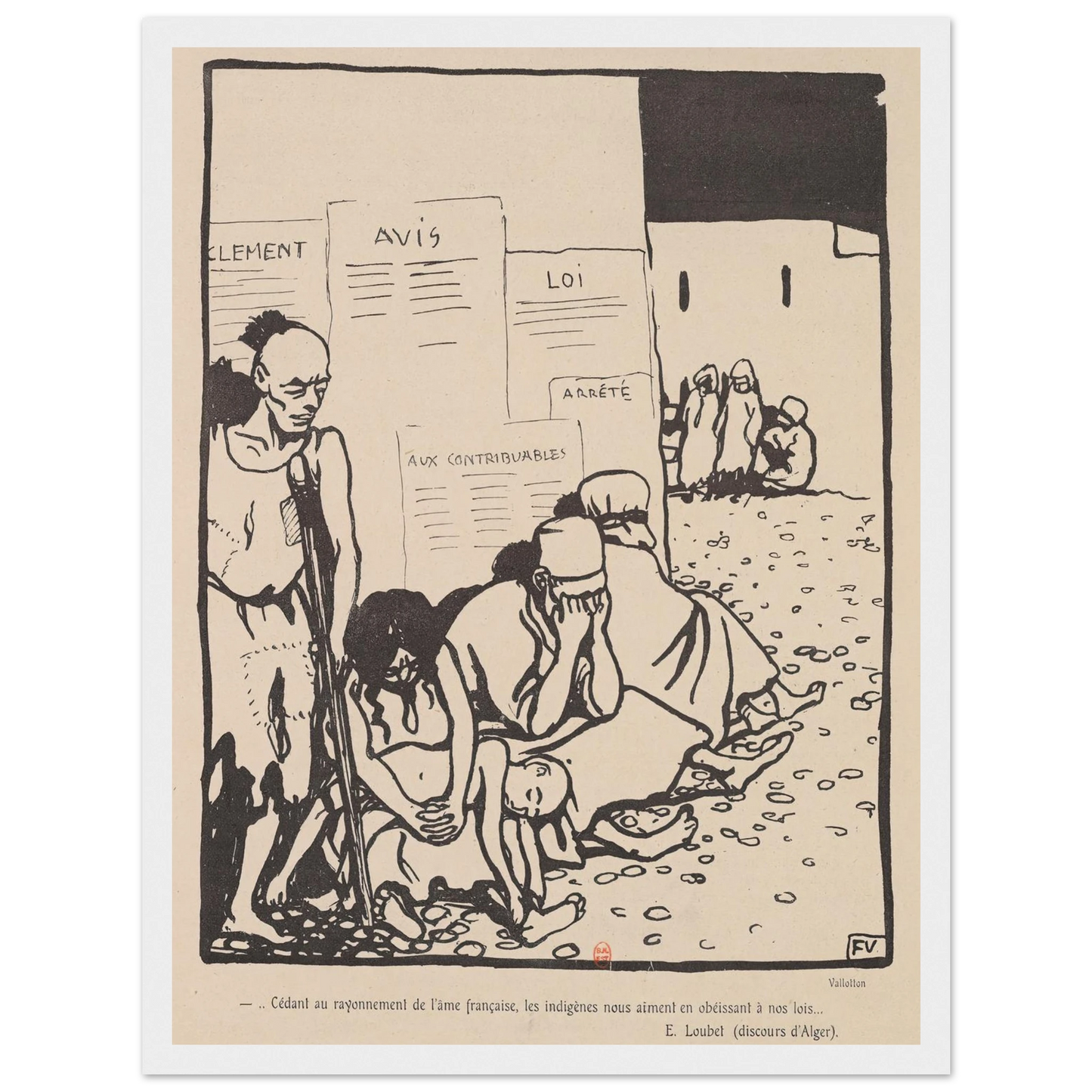 …Cedant au rayonnement de l’ame francaise,… Art Print | Felix Vallotton - Framed Poster - 30x40 cm / 12x16″ - Black frame