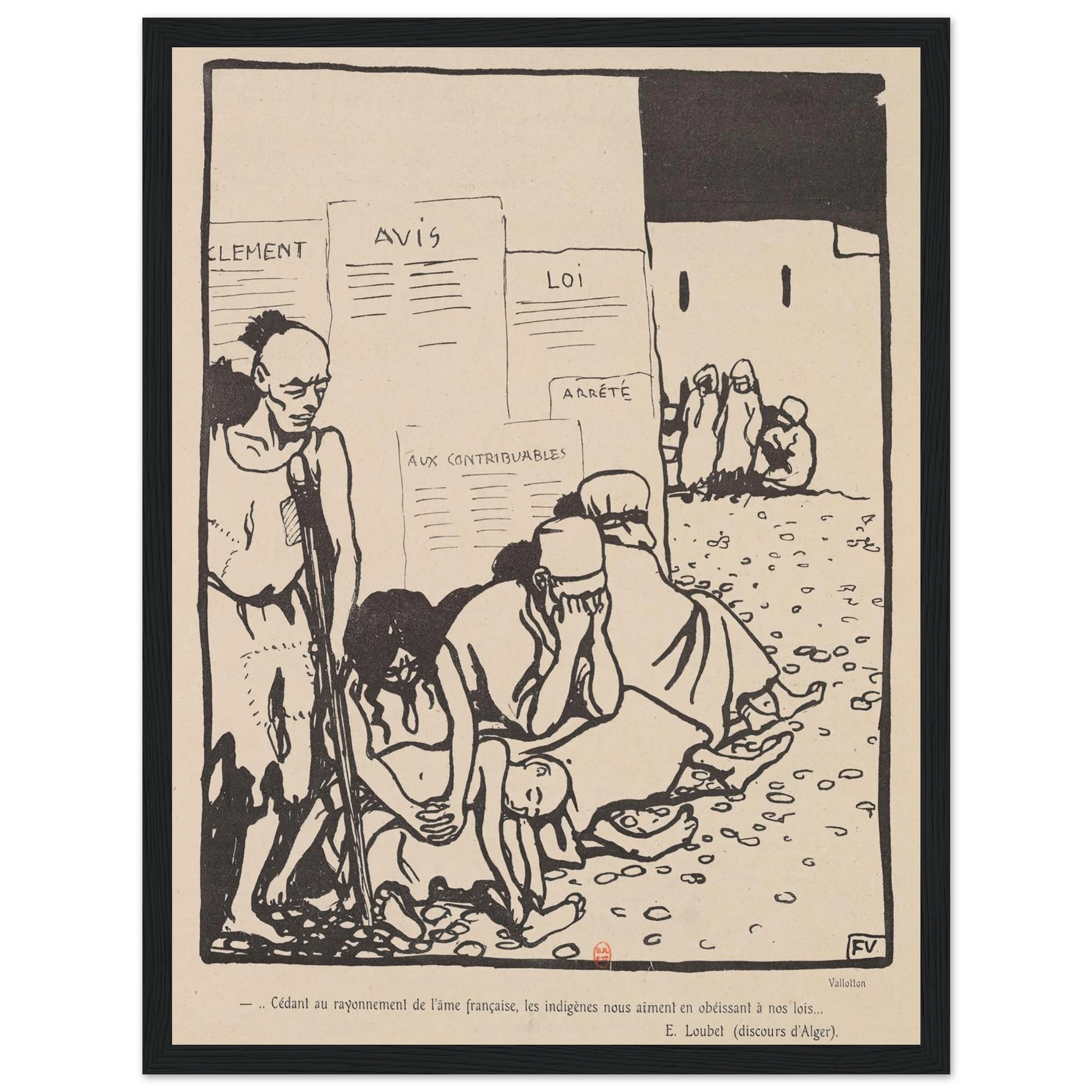 …Cedant au rayonnement de l’ame francaise,… Art Print | Felix Vallotton - Framed Poster - 30x40 cm / 12x16″ - Black frame