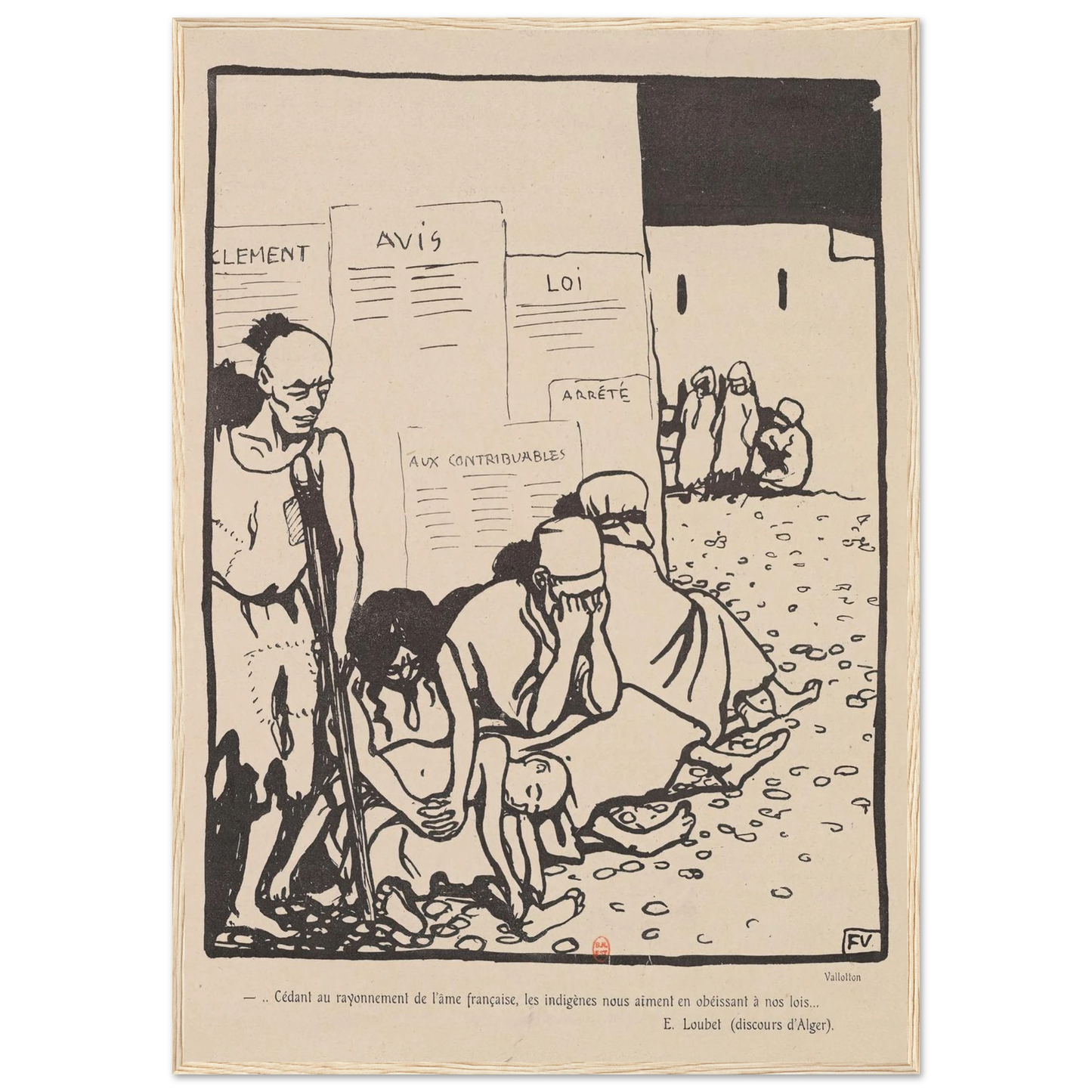 …Cedant au rayonnement de l’ame francaise,… Art Print | Felix Vallotton - Framed Poster - 30x40 cm / 12x16″ - Black frame