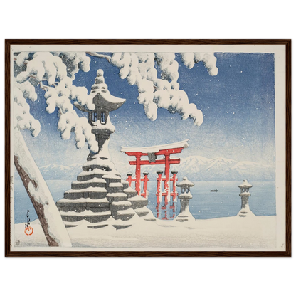 Itsukushima no yuki (Snow at Itsukushima) (1932) Art Print | Kawase Hasui-Quipham Collections