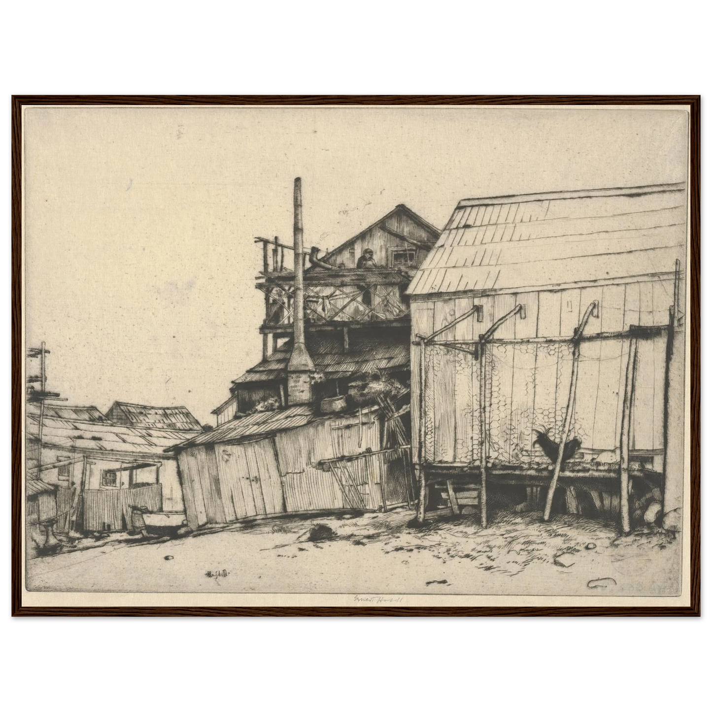 Celestial Balcony (1915) Art Print | Ernest Haskell - Framed Poster - 30x40 cm / 12x16″ - Black frame