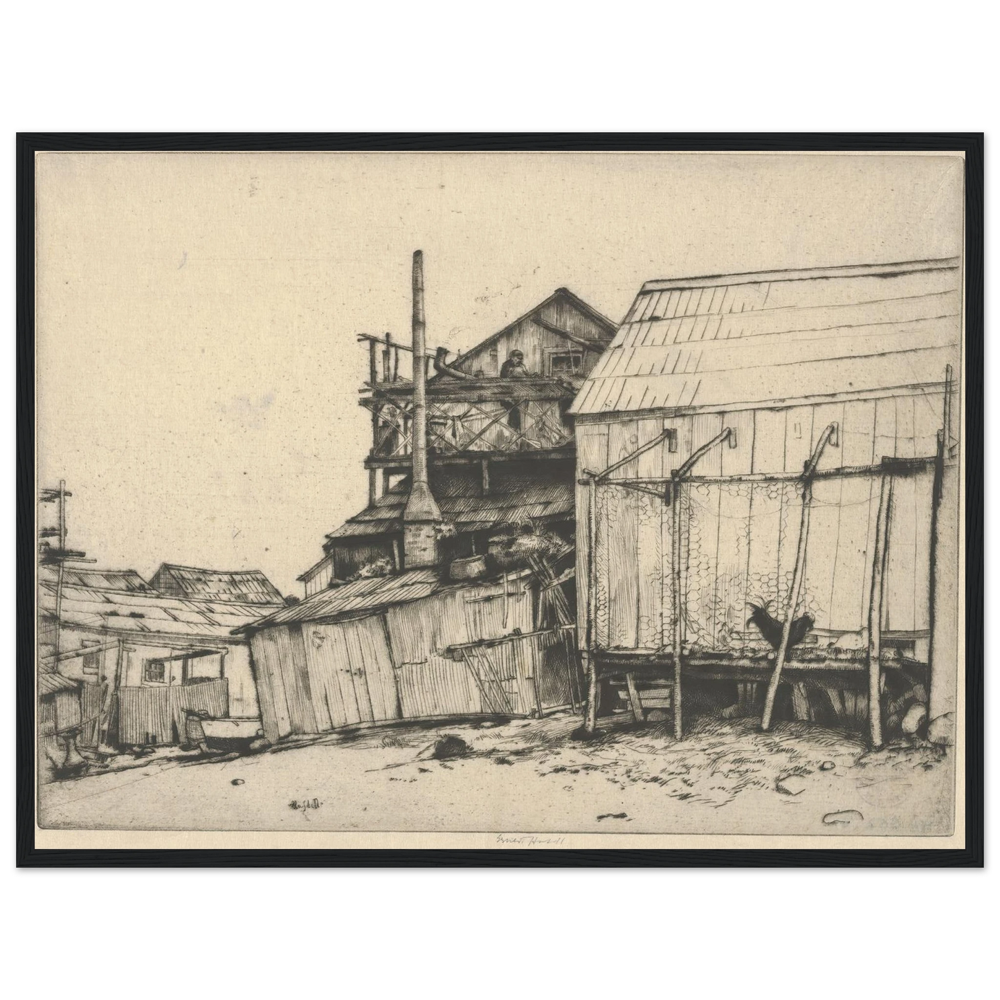 Celestial Balcony (1915) Art Print | Ernest Haskell - Framed Poster - 30x40 cm / 12x16″ - Black frame