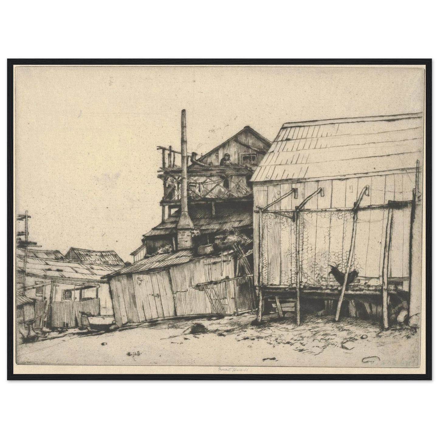 Celestial Balcony (1915) Art Print | Ernest Haskell - Framed Poster - 30x40 cm / 12x16″ - Black frame