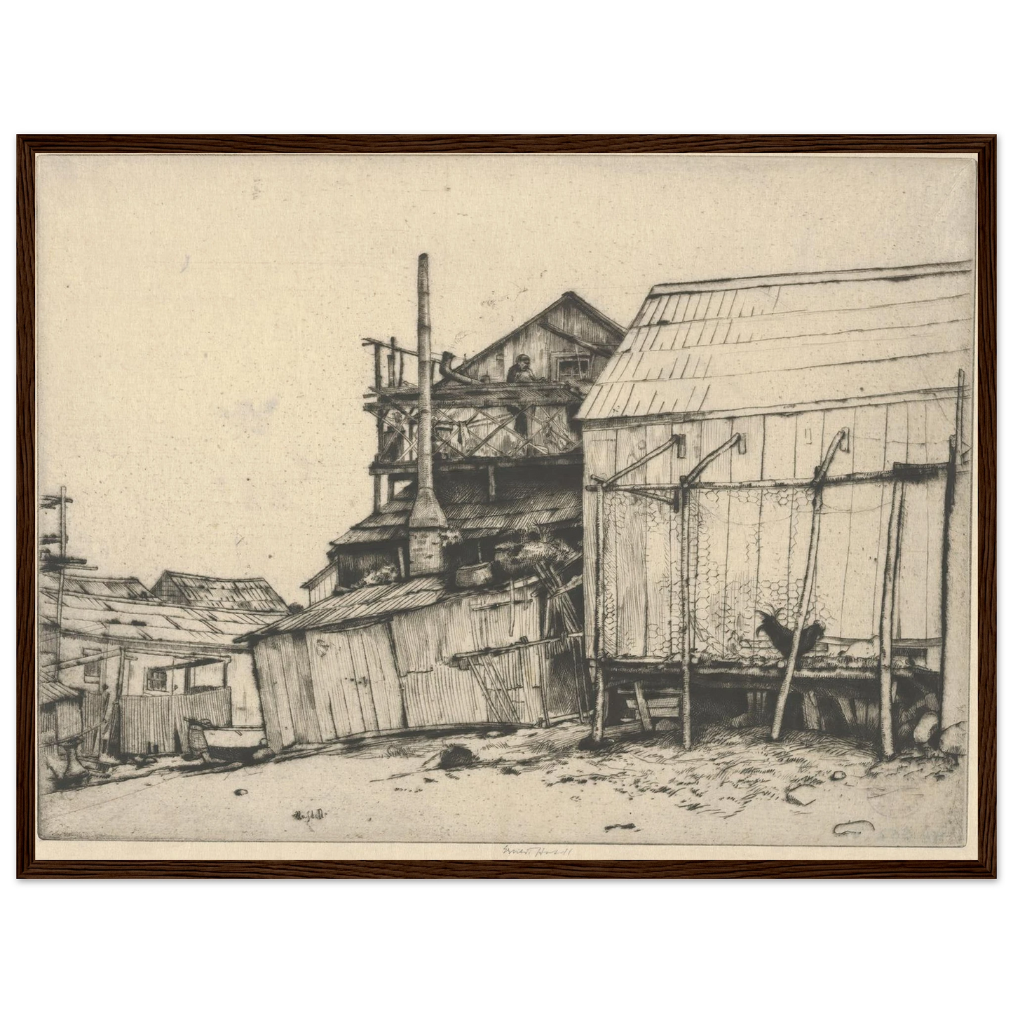 Celestial Balcony (1915) Art Print | Ernest Haskell - Framed Poster - 30x40 cm / 12x16″ - Black frame