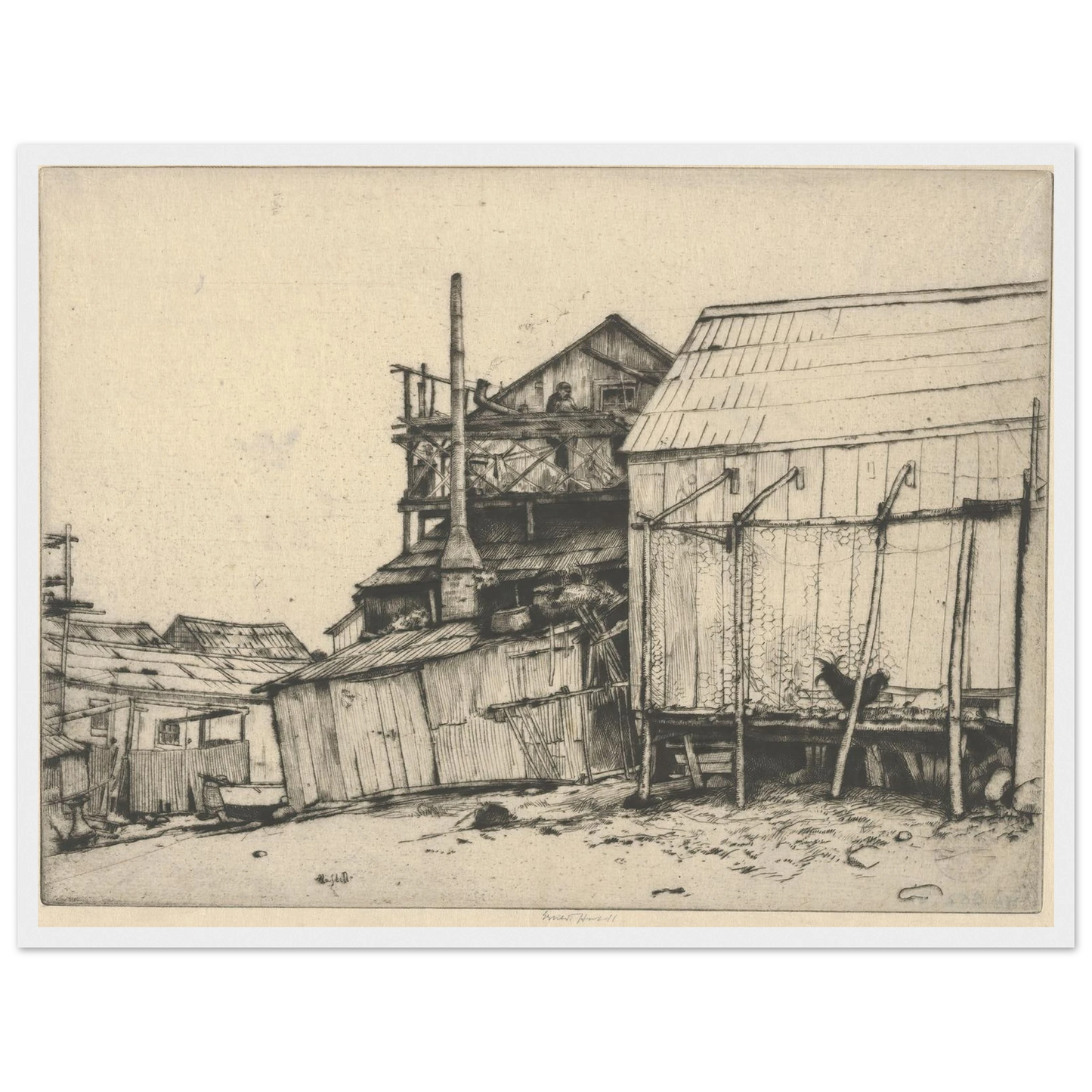 Celestial Balcony (1915) Art Print | Ernest Haskell - Framed Poster - 30x40 cm / 12x16″ - Black frame