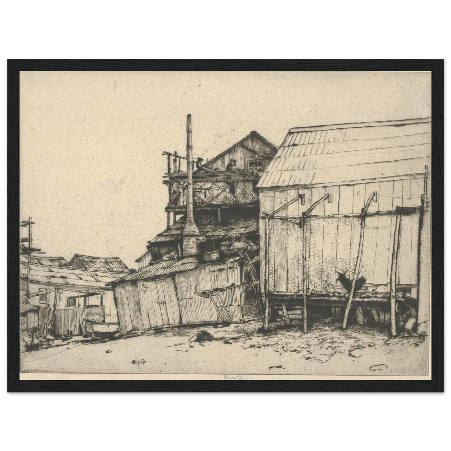 Celestial Balcony (1915) Art Print | Ernest Haskell - Framed Poster - 30x40 cm / 12x16″ - Black frame