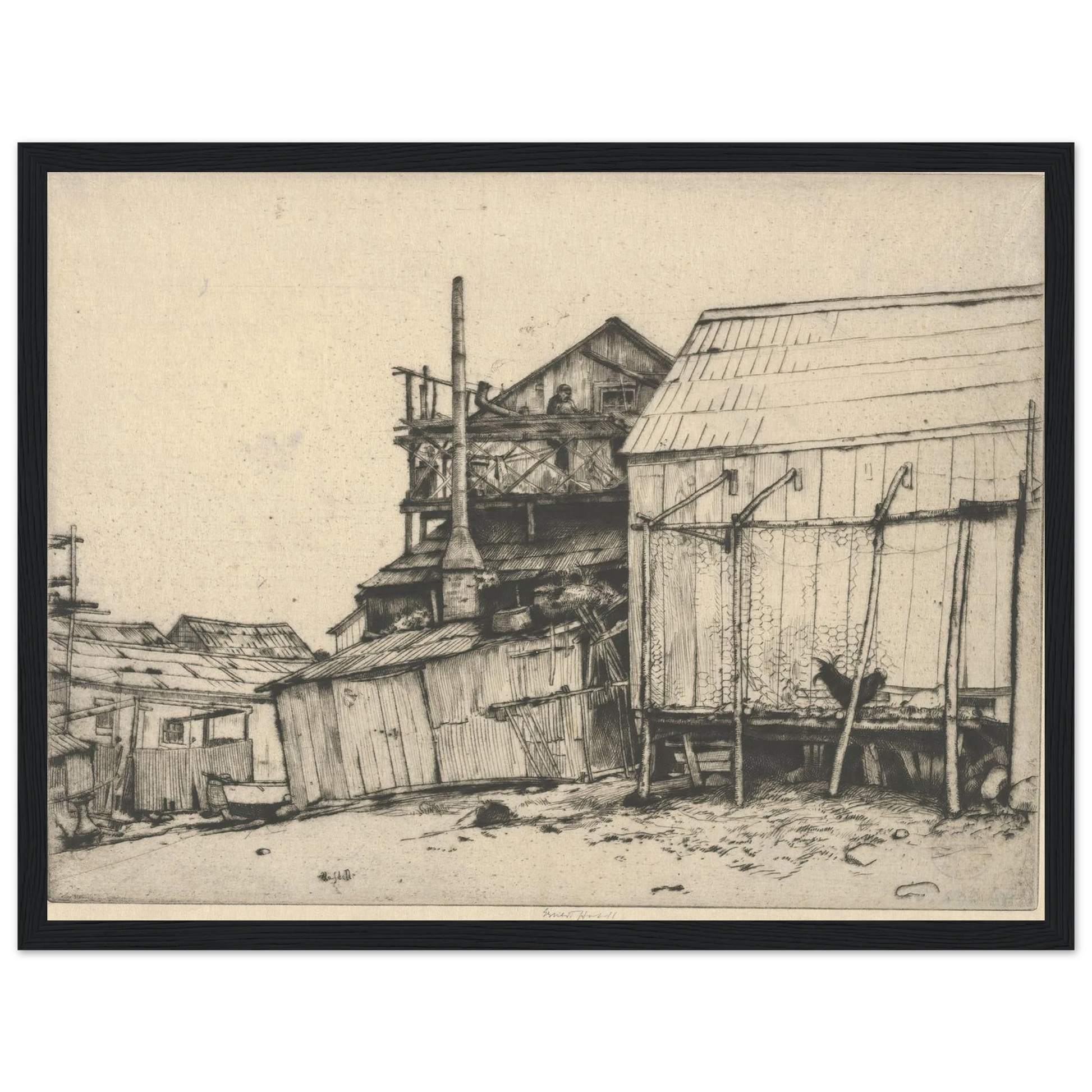 Celestial Balcony (1915) Art Print | Ernest Haskell - Framed Poster - 30x40 cm / 12x16″ - Black frame