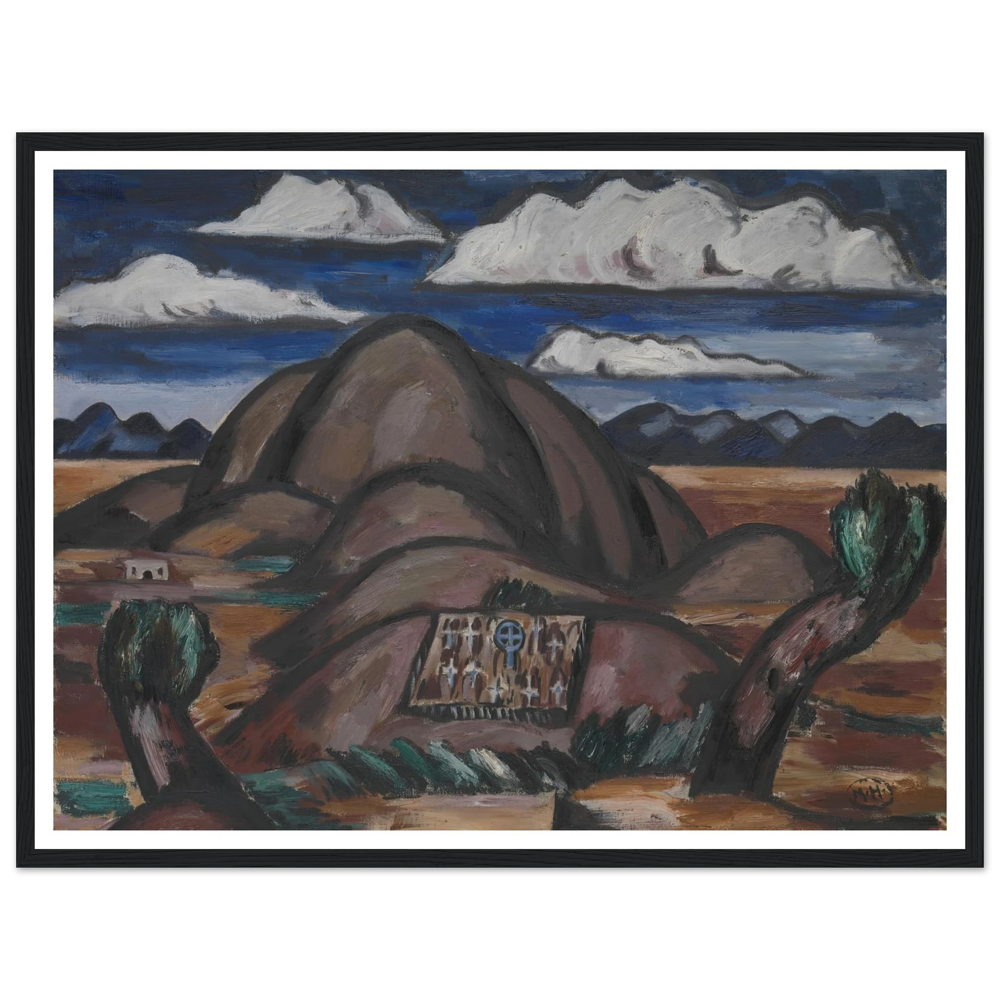 Cemetery, New Mexico (1924) Art Print | Marsden Hartley - Framed Poster - 30x40 cm / 12x16″ - Black frame