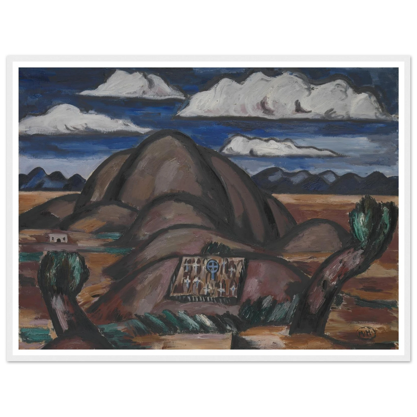 Cemetery, New Mexico (1924) Art Print | Marsden Hartley - Framed Poster - 30x40 cm / 12x16″ - Black frame