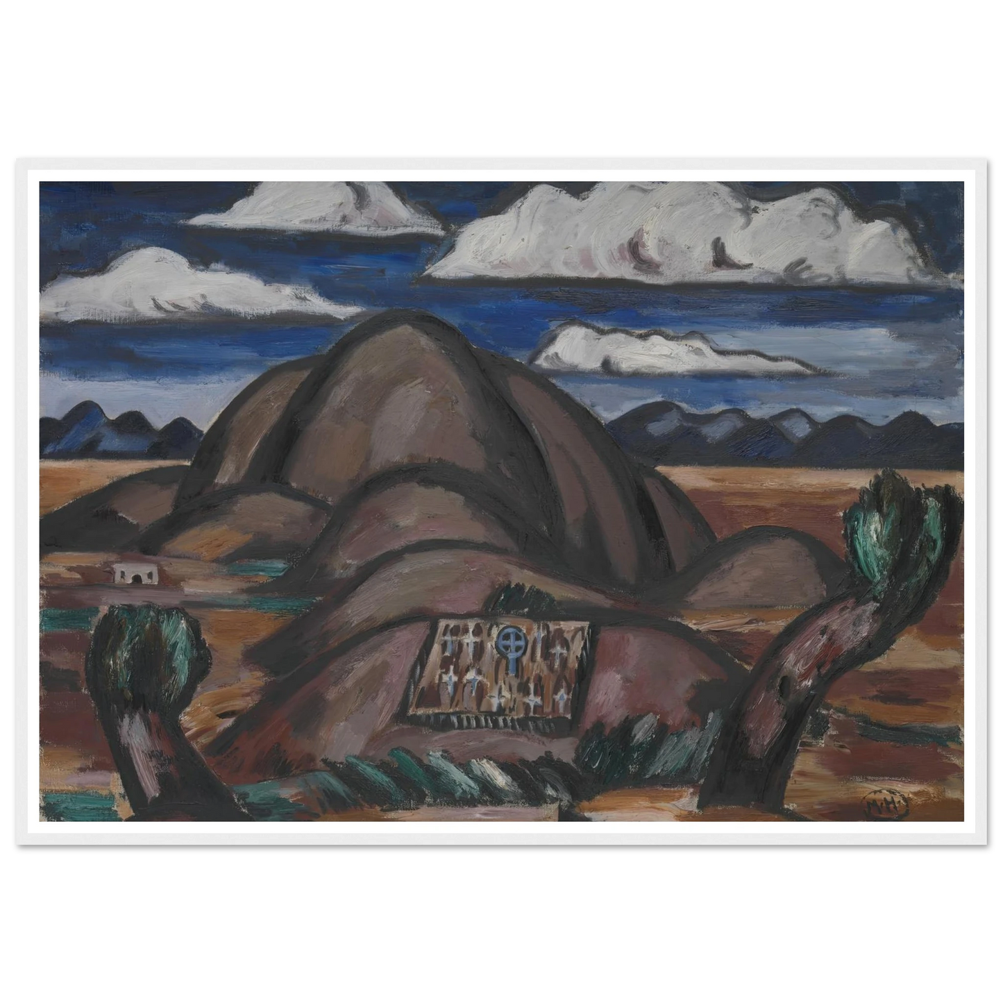 Cemetery, New Mexico (1924) Art Print | Marsden Hartley - Framed Poster - 30x40 cm / 12x16″ - Black frame