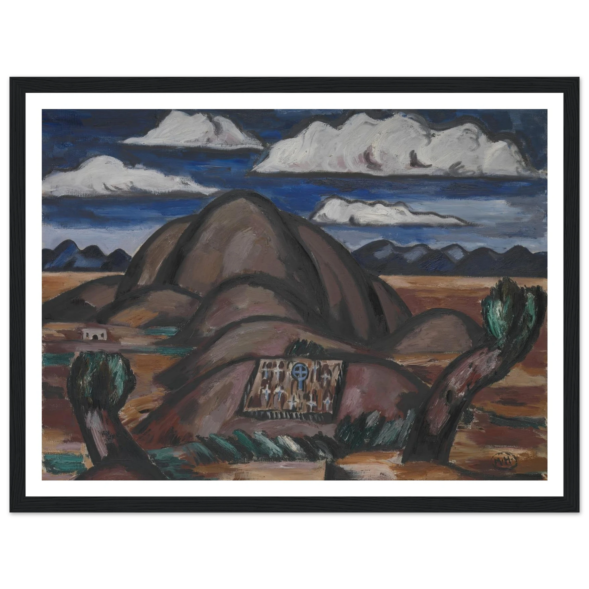 Cemetery, New Mexico (1924) Art Print | Marsden Hartley - Framed Poster - 30x40 cm / 12x16″ - Black frame