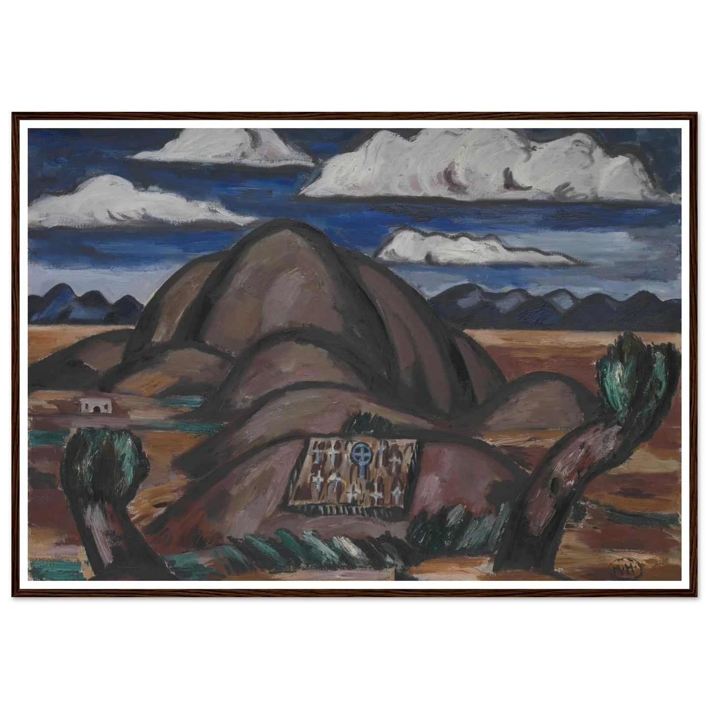 Cemetery, New Mexico (1924) Art Print | Marsden Hartley - Framed Poster - 30x40 cm / 12x16″ - Black frame