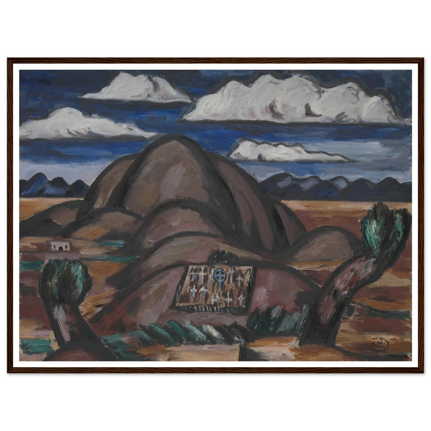 Cemetery, New Mexico (1924) Art Print | Marsden Hartley - Framed Poster - 30x40 cm / 12x16″ - Black frame