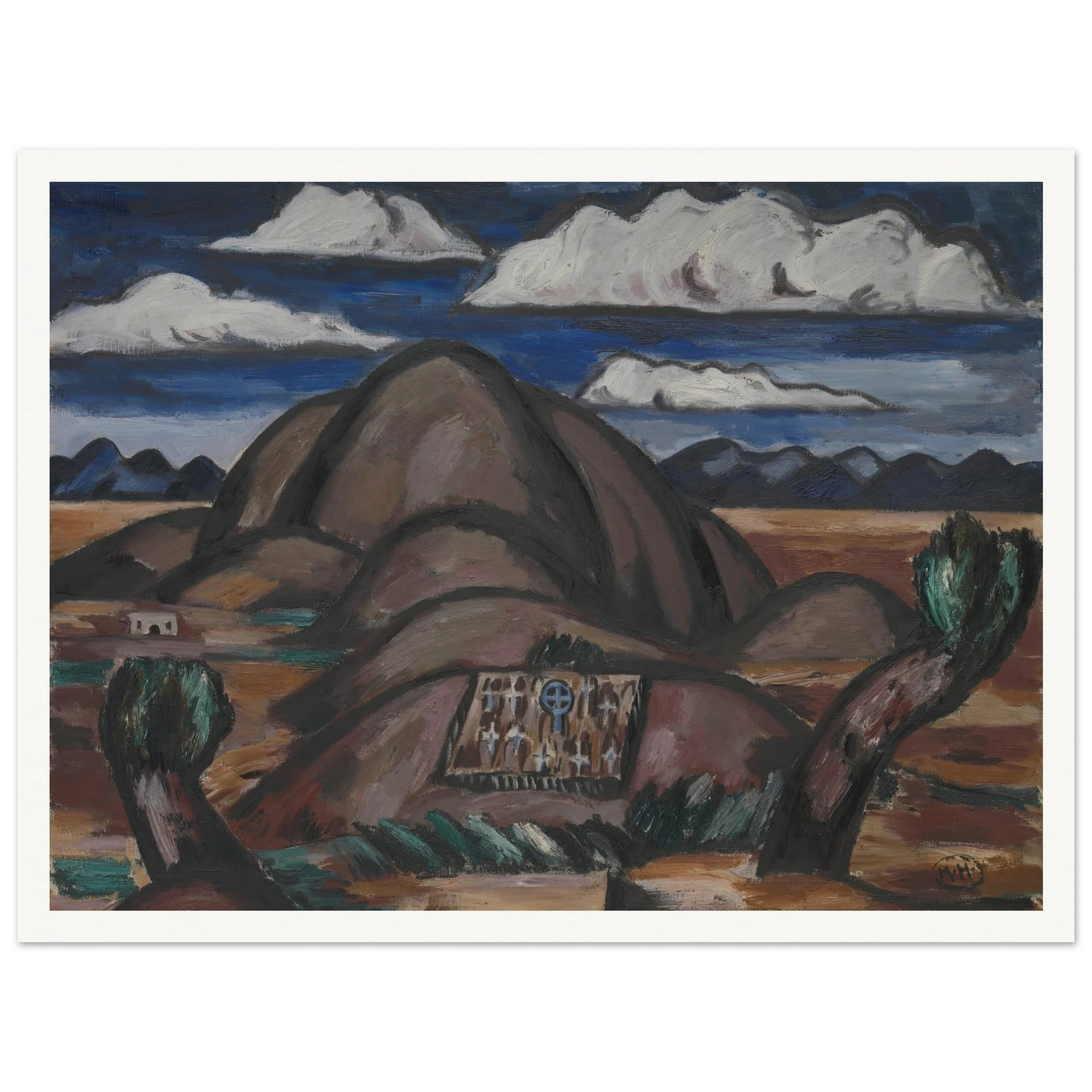 Cemetery, New Mexico (1924) Art Print | Marsden Hartley - Framed Poster - 30x40 cm / 12x16″ - Black frame