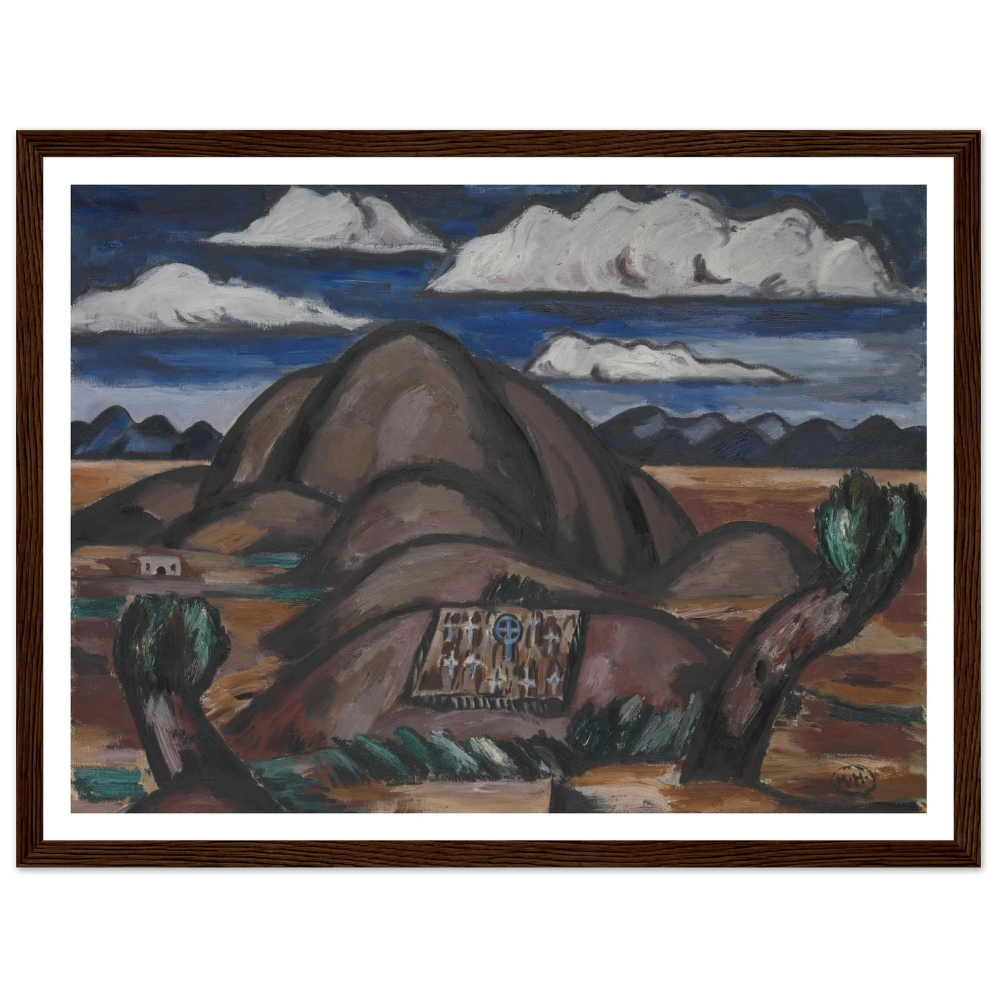 Cemetery, New Mexico (1924) Art Print | Marsden Hartley - Framed Poster - 30x40 cm / 12x16″ - Black frame