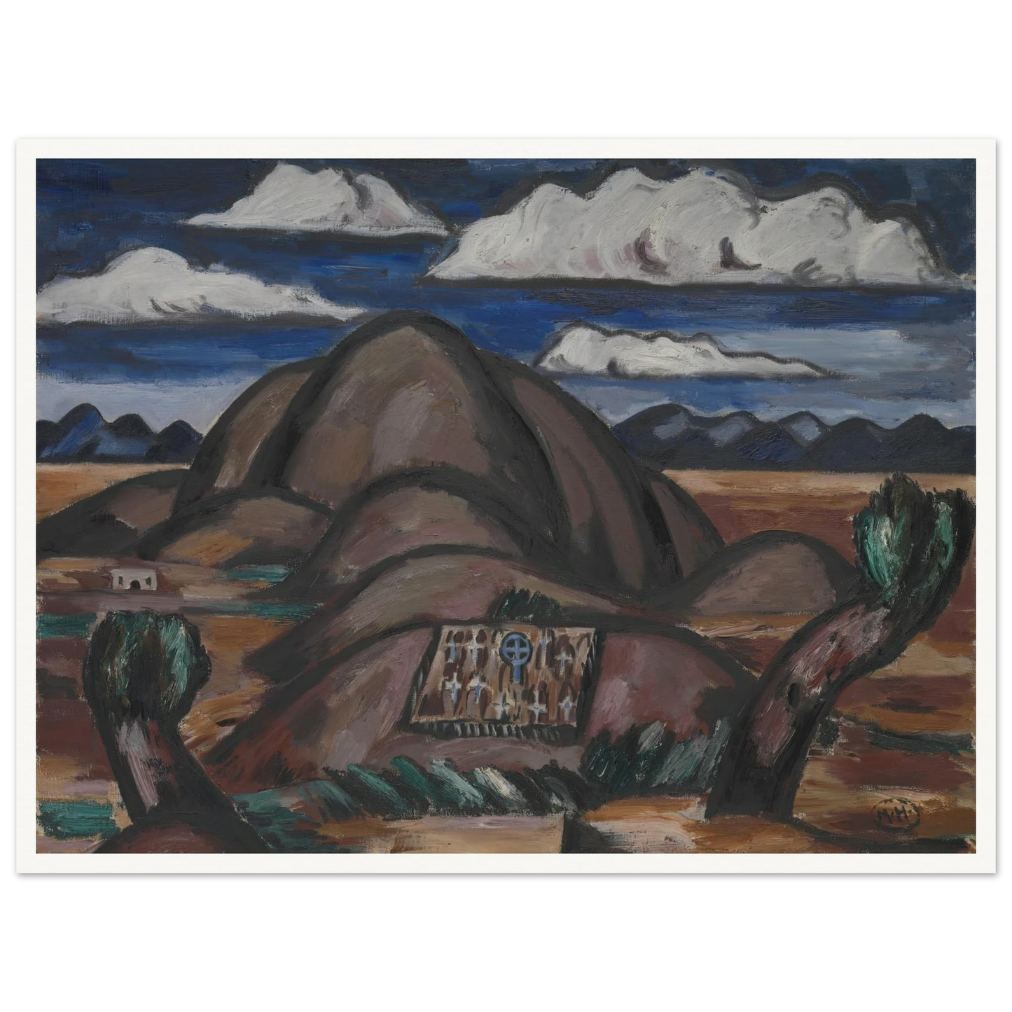 Cemetery, New Mexico (1924) Art Print | Marsden Hartley - Framed Poster - 30x40 cm / 12x16″ - Black frame
