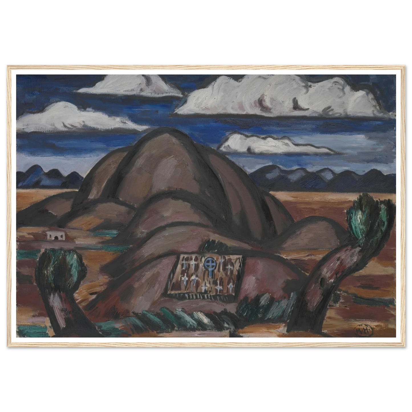 Cemetery, New Mexico (1924) Art Print | Marsden Hartley - Framed Poster - 30x40 cm / 12x16″ - Black frame