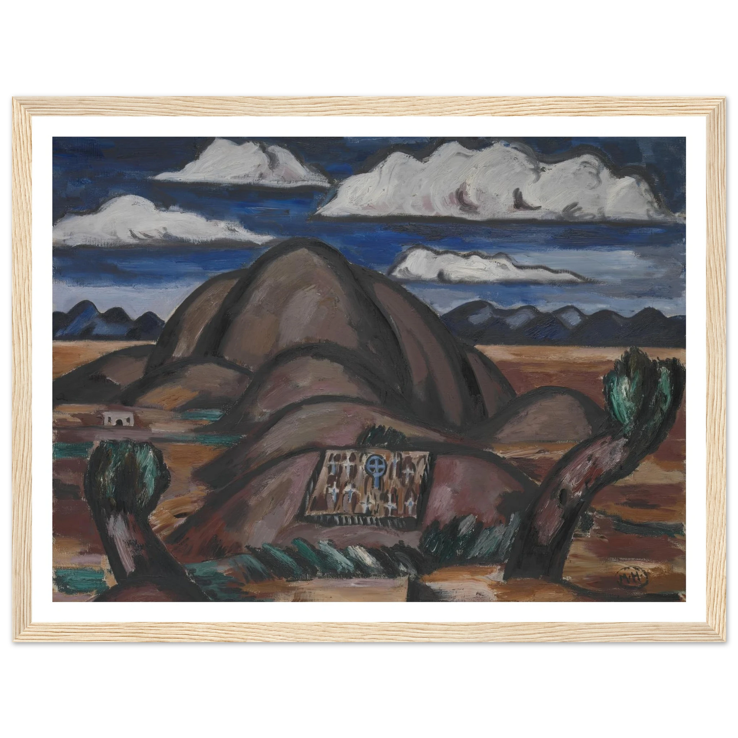 Cemetery, New Mexico (1924) Art Print | Marsden Hartley - Framed Poster - 30x40 cm / 12x16″ - Black frame
