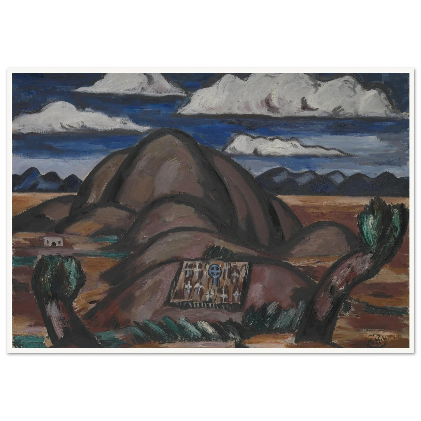 Cemetery, New Mexico (1924) Art Print | Marsden Hartley - Framed Poster - 30x40 cm / 12x16″ - Black frame